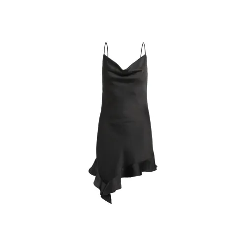 ARITZIA WILFRED Regalia Satin Dress Slip Dress Women's BLACK BLACK