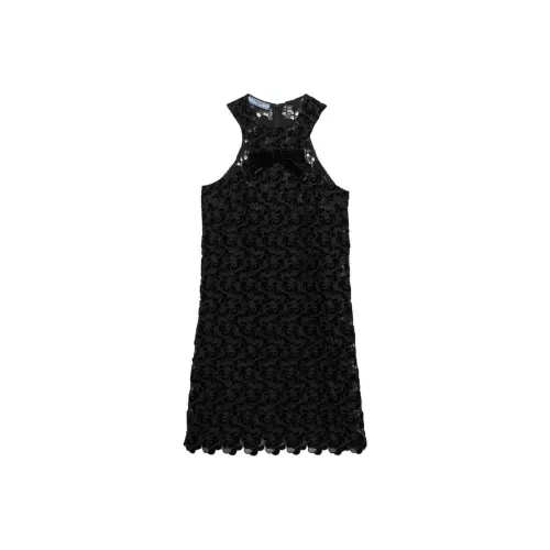 PRADA FW24 Sleeveless Dress Women's Black PRADA FW24 Без рукавов Платье Женское Черное