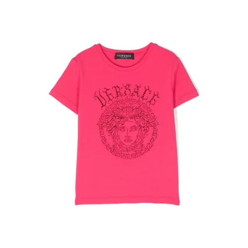 VERSACE T-рубашка SS23 Персиково-розовая Детская