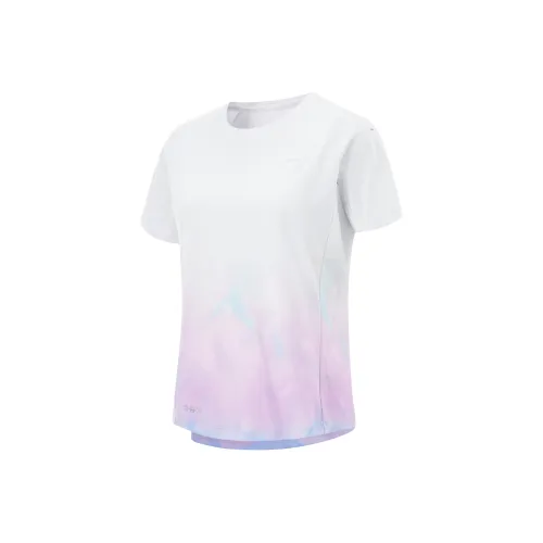 LINING RUNNING Collection T-Shirt Женская Стандартная Белая Небесно-Синяя Конденсированный Фиолетовый Текущий Розовый С принтом по всей поверхности