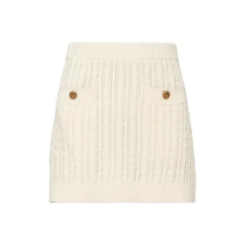 PRADA SS23 Повседневные короткие юбки Женские Айвори Белый