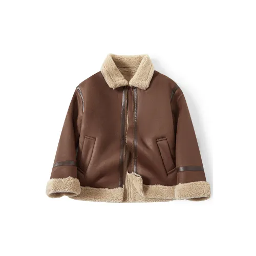 Куртки и пальто ASK темно-коричневые для детей