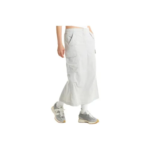 New Balance Юбка Cargo из Легкого Ткани Повседневная Длинная Юбка Женская Светло-Серый