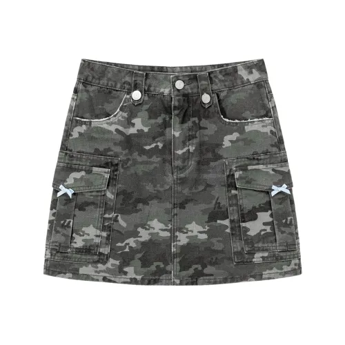 CHUU Камуфляж Женские Повседневные Короткие Юбки