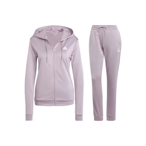 Adidas Linear Tracksuit Повседневный Костюм Женский Фиолетовый