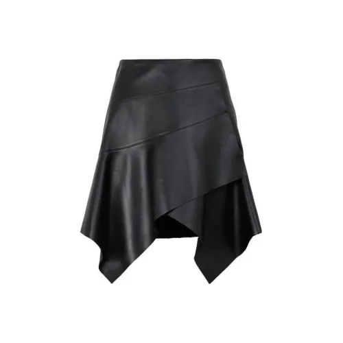 Alaia Черная женская кожаная короткая юбка