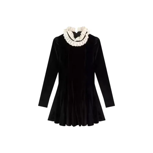 Incolore Длинное платье с длинными рукавами женское черное