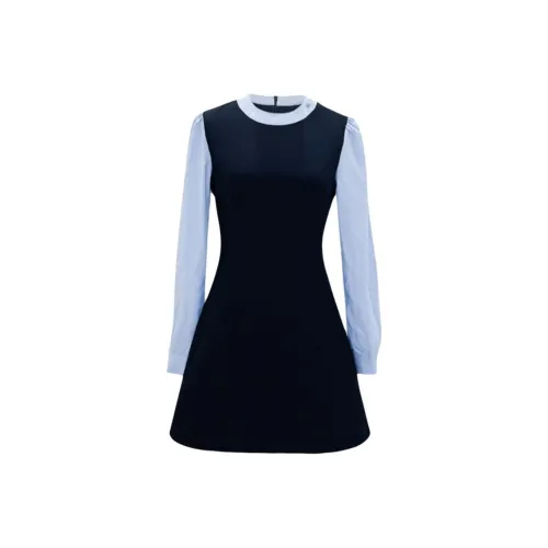 Incolore Длинное платье с длинными рукавами женское темно-синий