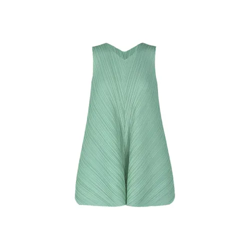 PLEATS PLEASE ISSEY MIYAKE Без рукавов Платье Женское Стальной Зеленый