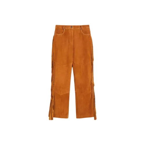 WEEKEND MaxMara Кожаные брюки Женские Оранжевые