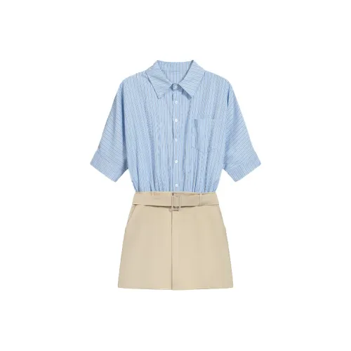 SCCREBEL OFFICIAL Длинное платье с длинными рукавами женское синее