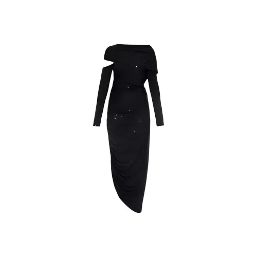 CULT GAIA Длинное платье с длинными рукавами женское черное