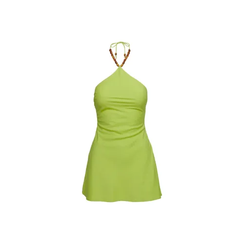 PRINCESS POLLY MAEVIE Халтер Мини Платье Slip Платье Женское Зеленое Зеленое