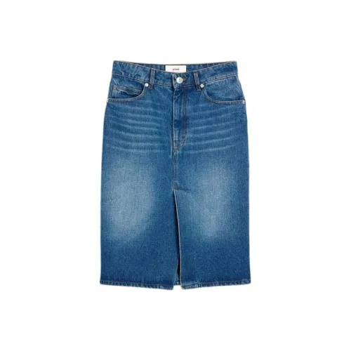 AMIPARIS SS24 Джинсовые короткие юбки Женские Винтажный синий