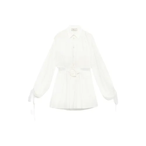 Blumarine Длинное платье с длинными рукавами женское белое