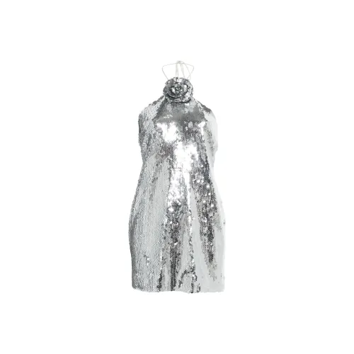 MAGDA BUTRYM FW24 Slip Платье Женское Серебристое