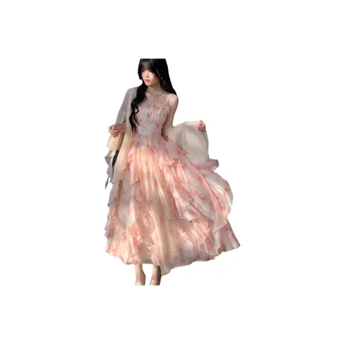 YICHEN Slip Платье Женское Розовое Платье