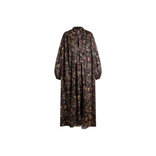 ETRO Черное Женское Длинное Платье с Рукавами