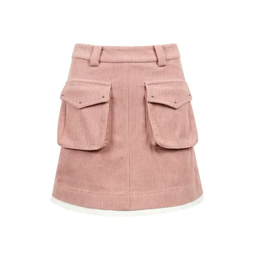 Valeria Obbaco Персик Женские Повседневные Короткие Юбки