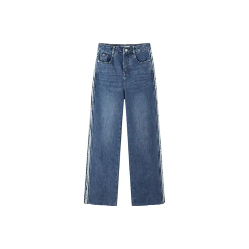 Pit Джинсы Женские Средний Джинсовый Синий