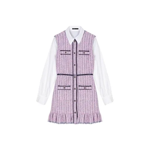 Maje Длинное платье с длинными рукавами женское многоцветное