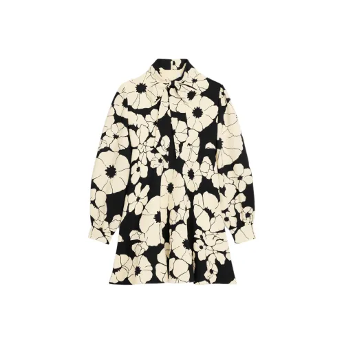 CELINE SS25 Весенне-летняя коллекция для женщин Длинное платье с длинными рукавами Женское Черное