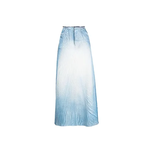 DIESEL Повседневный Длинный Юбка Женская Светло-Синий