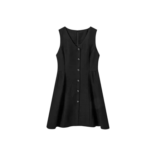 LEDIN Без рукавов Платье Женское Черное