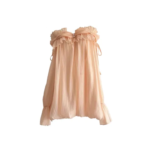 CHARM GLOW Длинное платье с длинными рукавами женское дымчато-бежевый