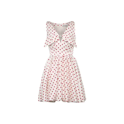 Maison Wester Без рукавов Платье Женское Красное в горошек