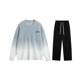 Set (Gray White Top + Black Casual Pants)  
Комплект (Серый Белый Топ + Черные Повседневные Штаны)