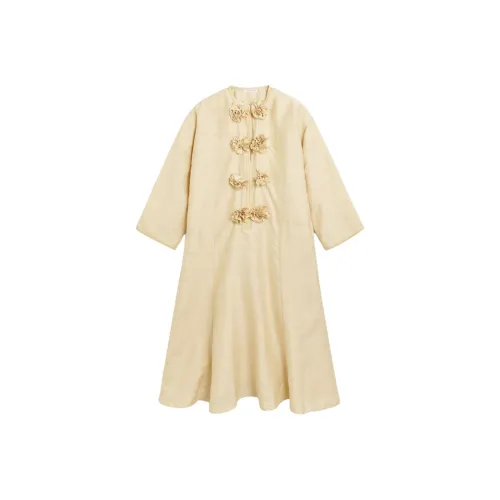 By Malene Birger Бежевые Женские Длинные Платья с Рукавами