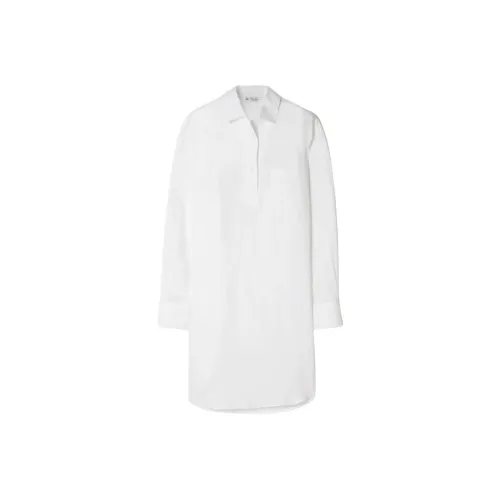 Loro Piana Белое Женское Длинное Платье с Рукавами