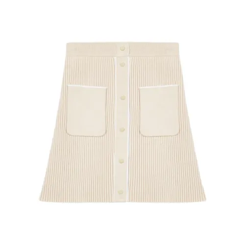 Maje Повседневные короткие юбки Женские Бежево-желтые