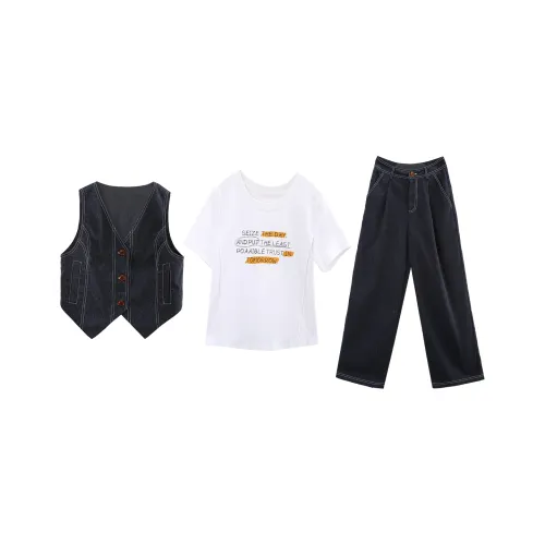 A paradise for awakening Повседневный костюм женский темно-синий деним