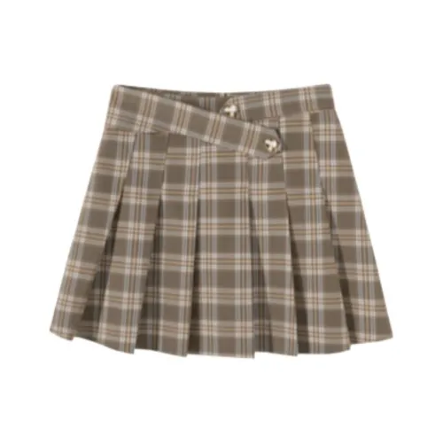 EICHITOO Повседневные короткие юбки женские хаки клетка