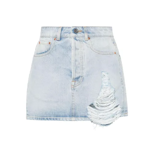 Vetements Джинсовые короткие юбки Женские Blue