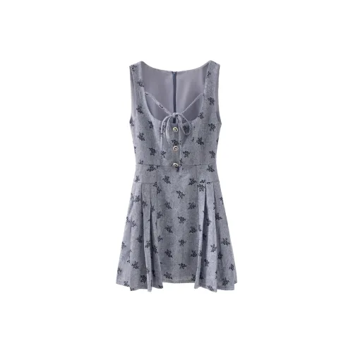 Blovelan Без рукавов Платье Женское Сосна Дымчато-серый