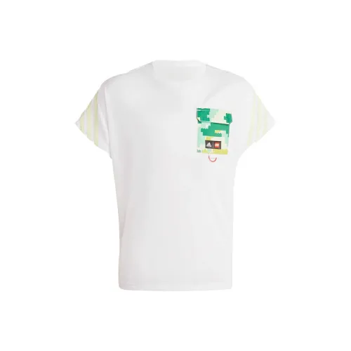 Adidas Белая школьная рубашка с коротким рукавом