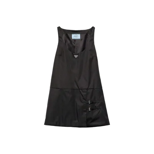 PRADA FW24 Sleeveless Dress Women's Black PRADA FW24 Без рукавов Платье Женское Черное