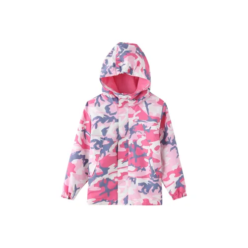 H YXIANG Куртки и Пальто Детские Розовый Красный Камуфляж