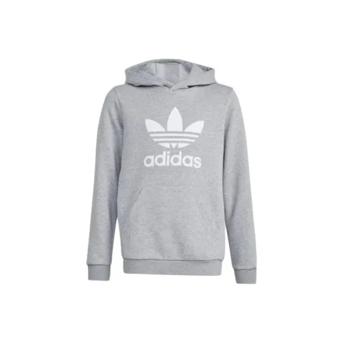 Adidas Originals Свитшот Trefoil Hoodie Средне-серый Вереск Цветочный дизайн Подростки