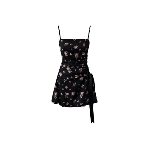 Seeeemi Slip Платье Женское Черное Розовое