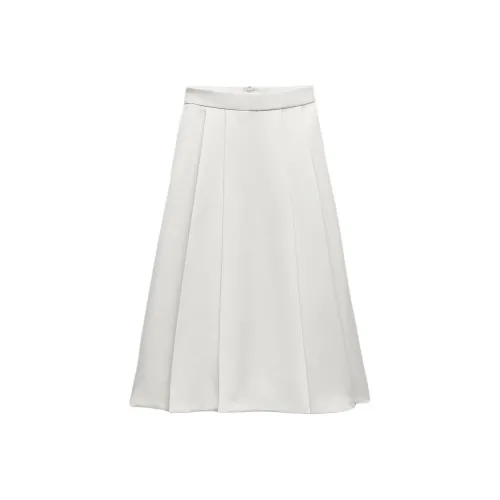 ZARA Белая Женская Повседневная Длинная Юбка