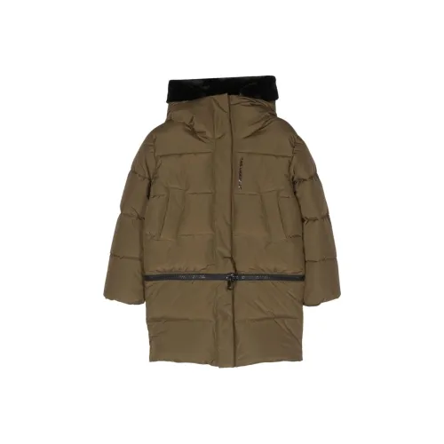 KARL LAGERFELD Хлопковый пуховик темно-зеленый детский