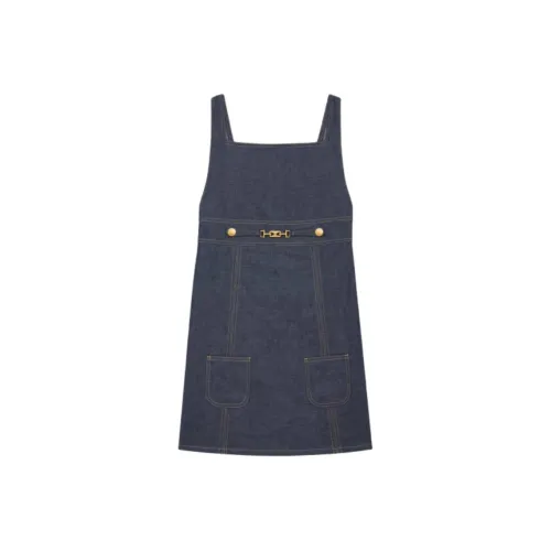 CELINE Без рукавов Платье Женское Оригинальное Индиго