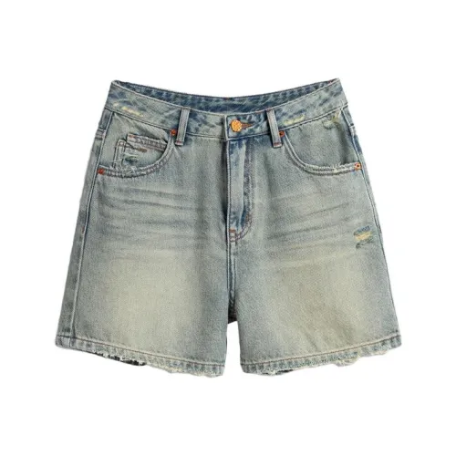 Ran and pure Винтажные синие женские джинсовые шорты