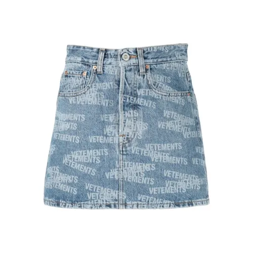 Vetements Синие Женские Джинсовые Короткие Юбки