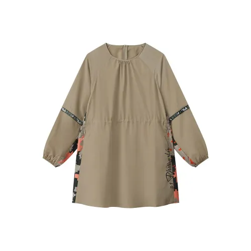 FILA 3,1 Phillip Lim collaboration collection Algae Коричневый LK Женские Длинные Sleeved Платья