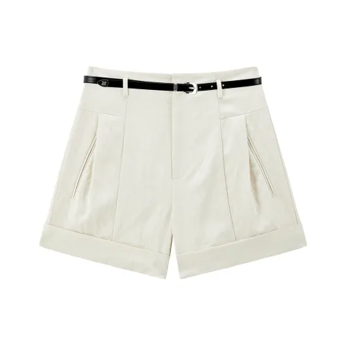 PEACEBIRD Повседневные шорты Женские Бежевые